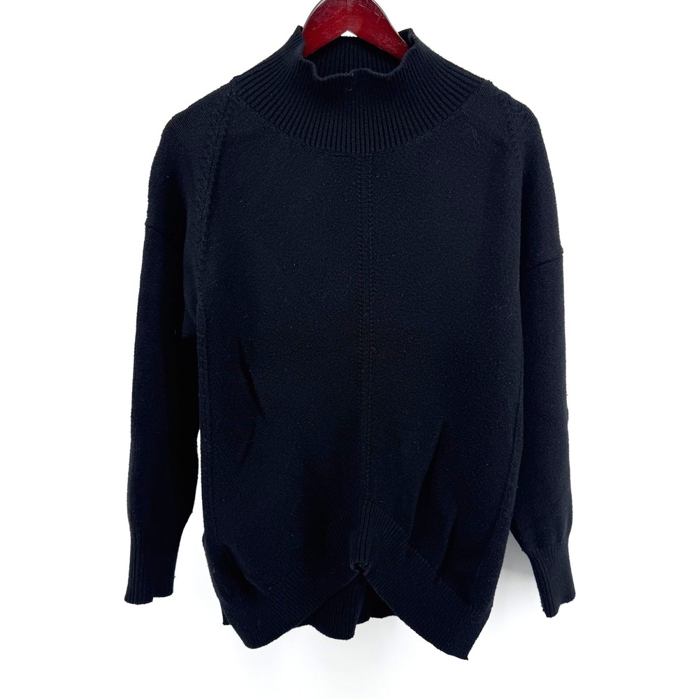 Maeve Anthropologie Sweater Womens Small Black Mock Neck Coastal Grandmother Top